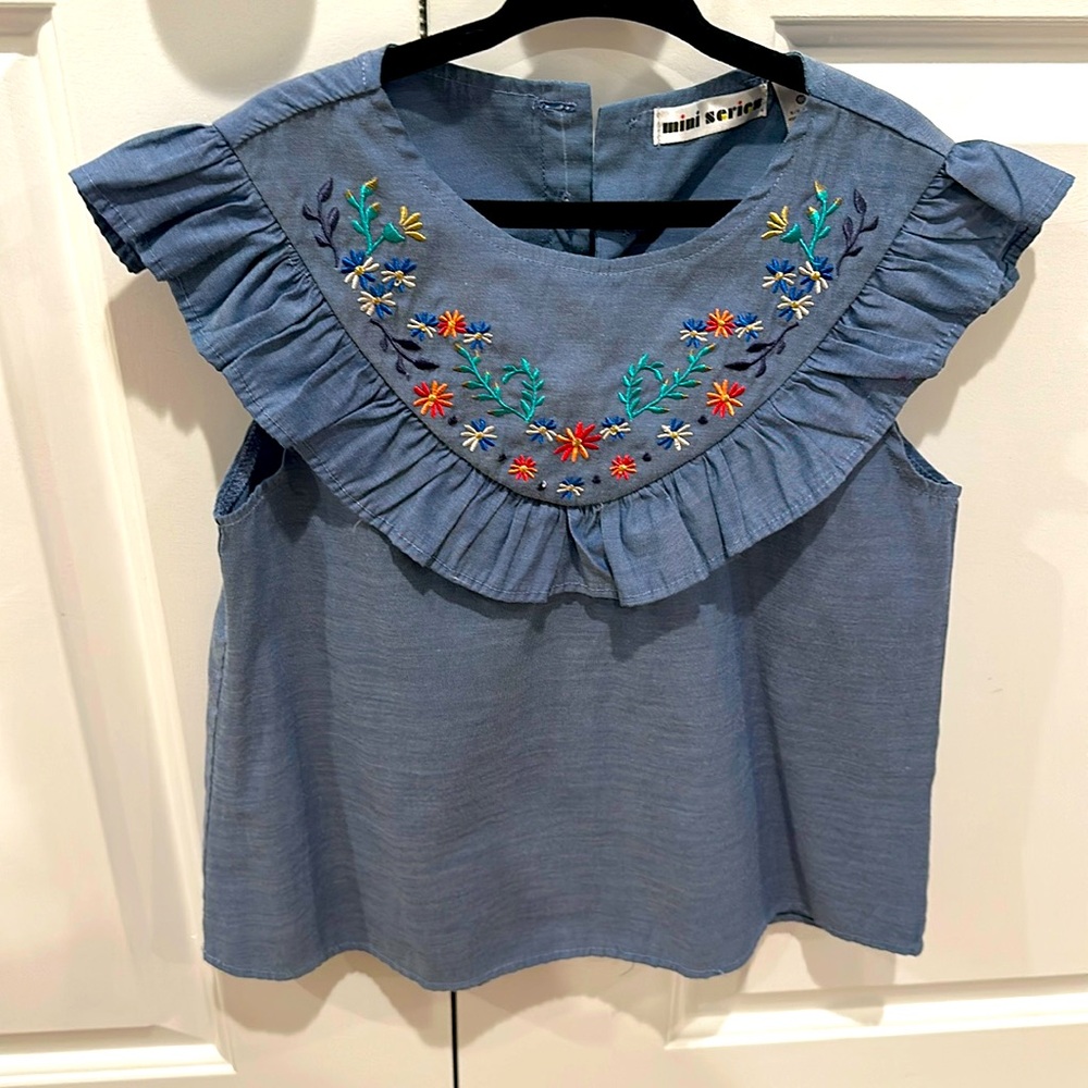 Girls denim look top